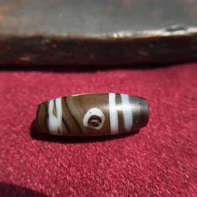 灵运宝 #转运招财折线两眼天珠孔道皮壳磨损老矿风化油润包浆老料器磨损到位 琉璃 项链 男女同款情侣款