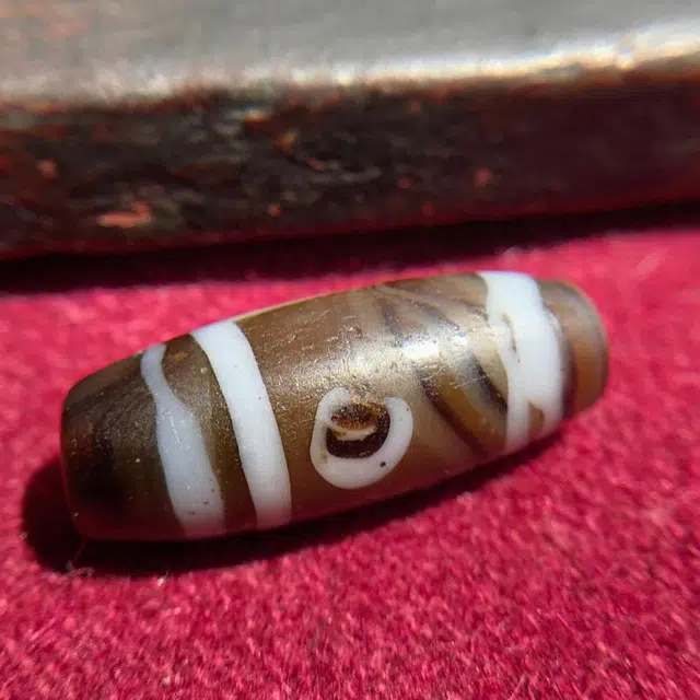 灵运宝 #转运招财折线两眼天珠孔道皮壳磨损老矿风化油润包浆老料器磨损到位 琉璃 项链 男女同款情侣款