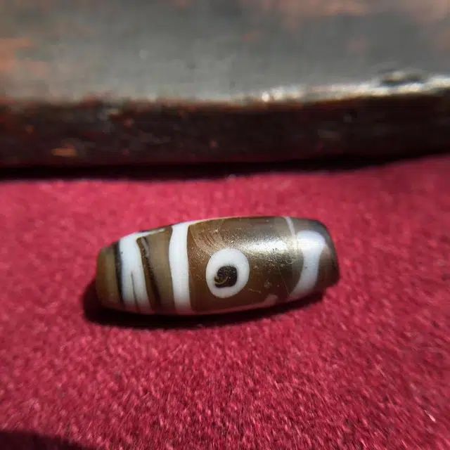 灵运宝 #转运招财折线两眼天珠孔道皮壳磨损老矿风化油润包浆老料器磨损到位 琉璃 项链 男女同款情侣款