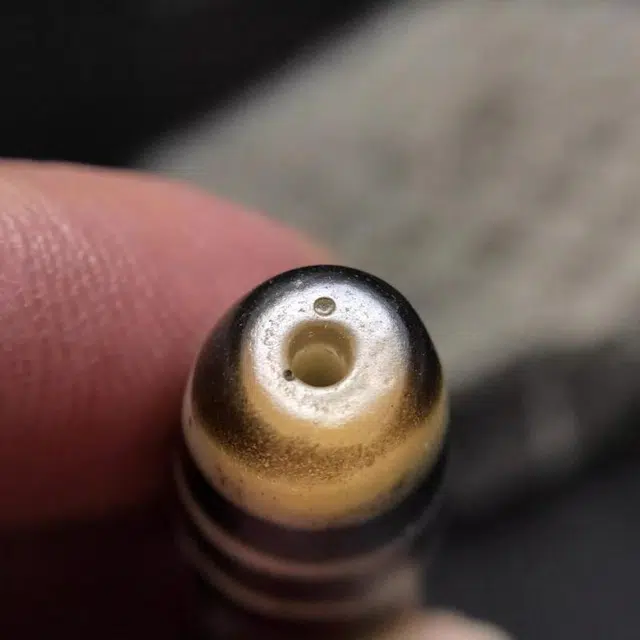 灵运宝 转运招财天珠黑白九眼品相好老矿风化油润包浆老料器磨损到位 小米珠 吊坠 男女同款情侣款