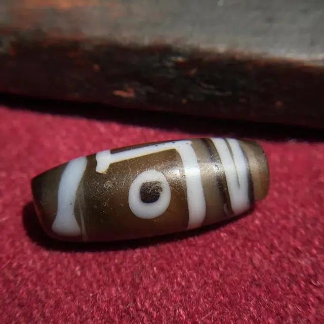 灵运宝 #转运招财折线两眼天珠孔道皮壳磨损老矿风化油润包浆老料器磨损到位 琉璃 项链 男女同款情侣款