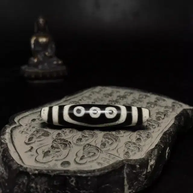 灵运宝 #转运招财天珠五眼黑白分明磨损钥匙孔老矿风化油润包浆老料器磨损到位 小米珠 吊坠 男女同款情侣款