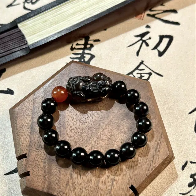 喜宝春花 貔貅 诸事喜乐国风小众新中式复古新中式百搭福禄吉祥时尚百搭好运 黑曜石 手串 男女同款情侣款