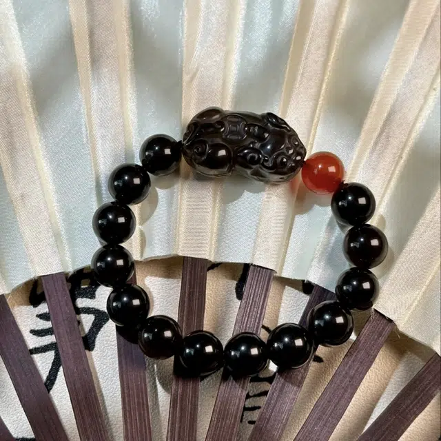 喜宝春花 貔貅 诸事喜乐国风小众新中式复古新中式百搭福禄吉祥时尚百搭好运 黑曜石 手串 男女同款情侣款