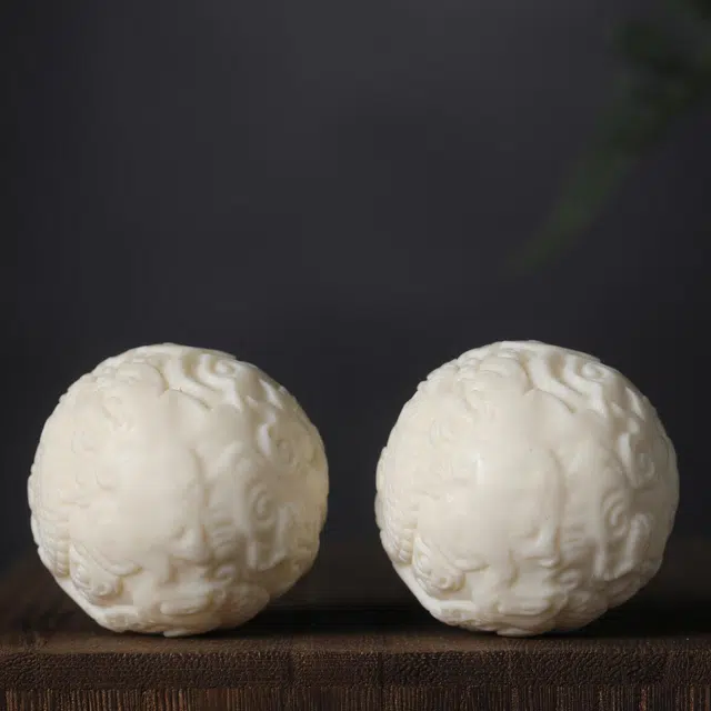 嫒柯 国潮新中式轻奢高级感文玩吉祥好运连连财源广进龙雕招财转运精细雕刻而成手饰再造#好运 象牙果 手球 男女同款情侣款