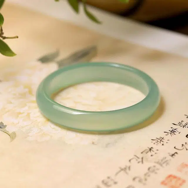 镯钰瑭 青山黛平安贵妃镯 新中式 国潮国风 典雅 古风温婉 轻奢高级 小众设计#好运天然 玉髓 手镯 女款