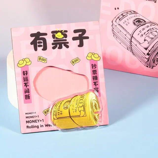 金小妹 有票子有钱花公主请发财黄金创意攒金小金库收藏好运 足金 投资类 金片 男女同款情侣款