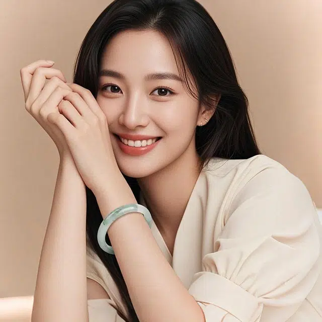 印象眸 新中式古风国潮天山翠玉  石英岩玉 玉石手镯 女款 礼物礼盒包装