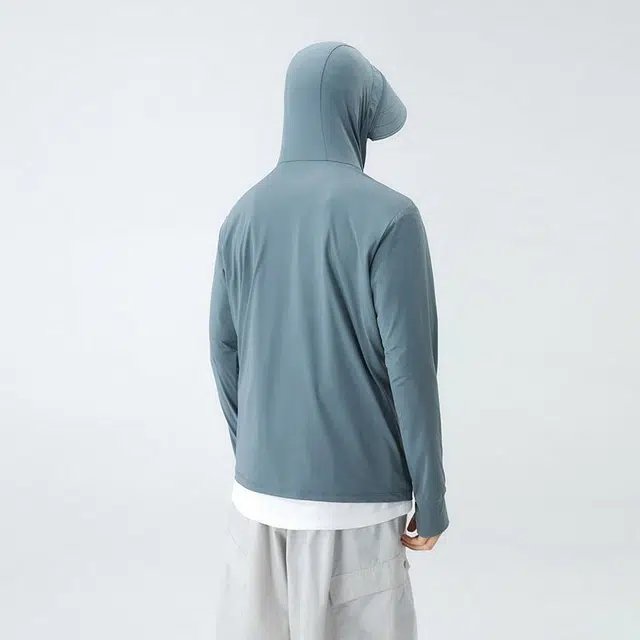 北极绒 冰丝防晒可二开户外帽檐夹克外套 男款