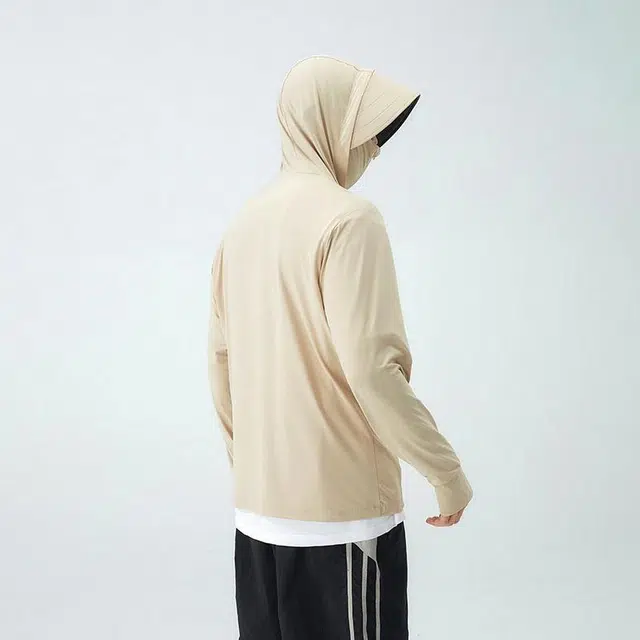 北极绒 冰丝防晒可二开户外帽檐夹克外套 男款