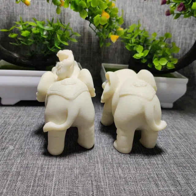 爵倾 新中式轻奢 精雕 平安如意对象 象牙果 摆件 男女同款情侣款