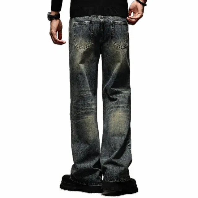 贵色 直筒经典百搭潮流休闲高端美式牛仔裤 男女同款 复古蓝