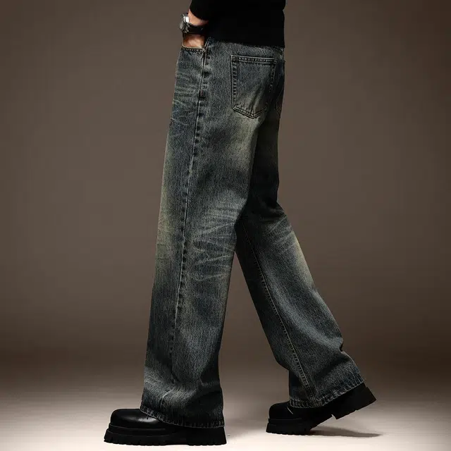 贵色 直筒经典百搭潮流休闲高端美式牛仔裤 男女同款 复古蓝