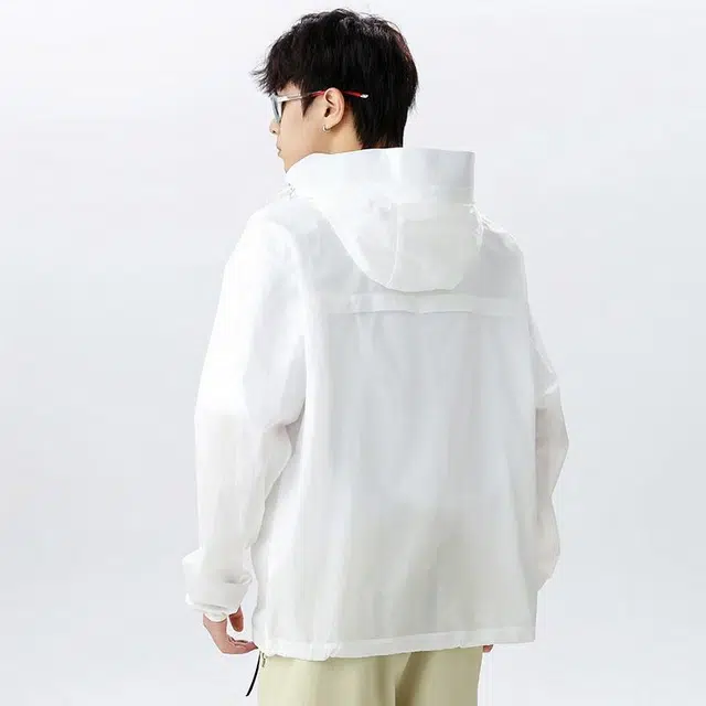 【dme】 户外休闲防紫外线基础款运动皮肤衣轻薄款透气钓鱼服纯色连帽防晒服 男女同款