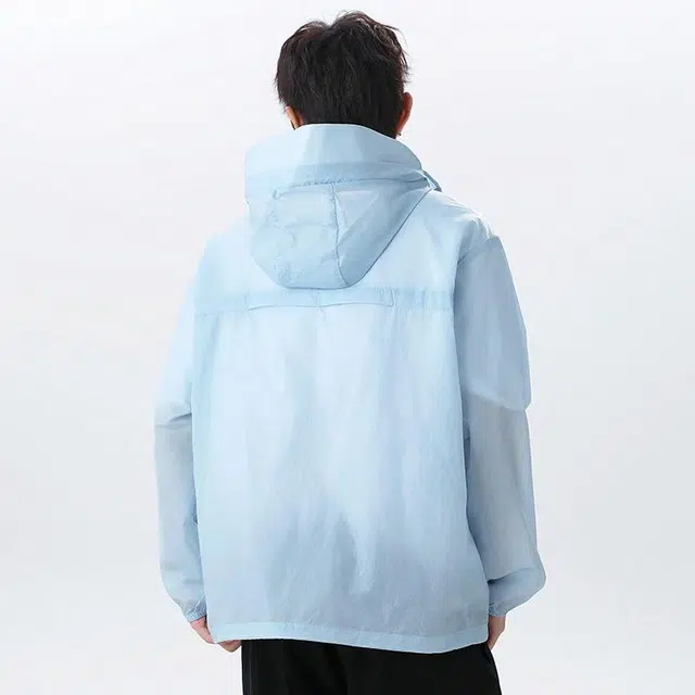 【dme】 户外休闲防紫外线基础款运动皮肤衣轻薄款透气钓鱼服纯色连帽防晒服 男女同款