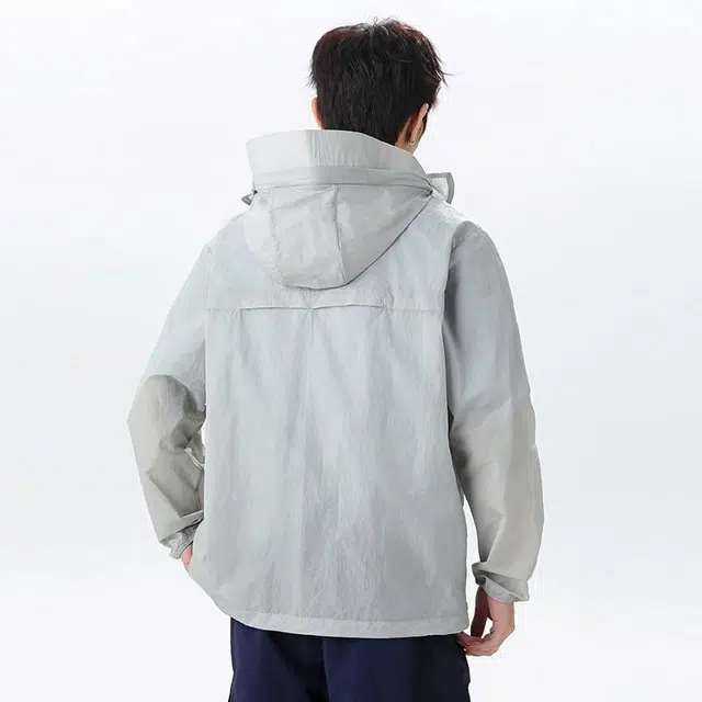 【dme】 户外休闲防紫外线基础款运动皮肤衣轻薄款透气钓鱼服纯色连帽防晒服 男女同款