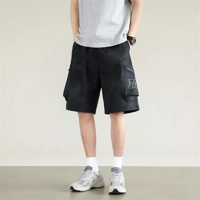 兰缪 日系基础款简约纯色日常舒适通勤亲肤柔软百搭户外宽松运动五分裤休闲短裤 男女同款