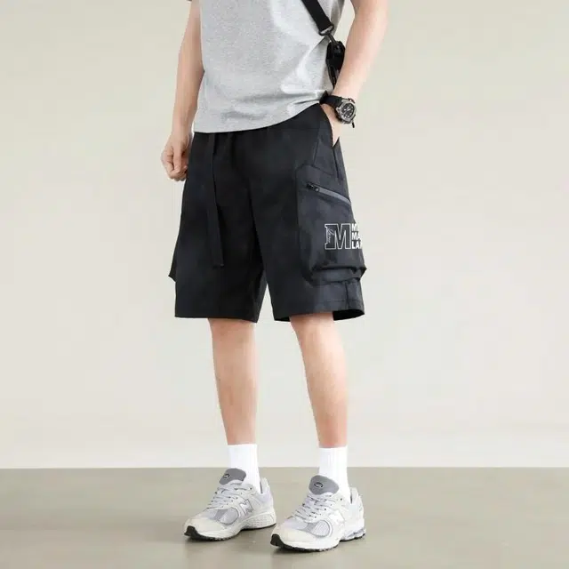 兰缪 日系基础款简约纯色日常舒适通勤亲肤柔软百搭户外宽松运动五分裤休闲短裤 男女同款