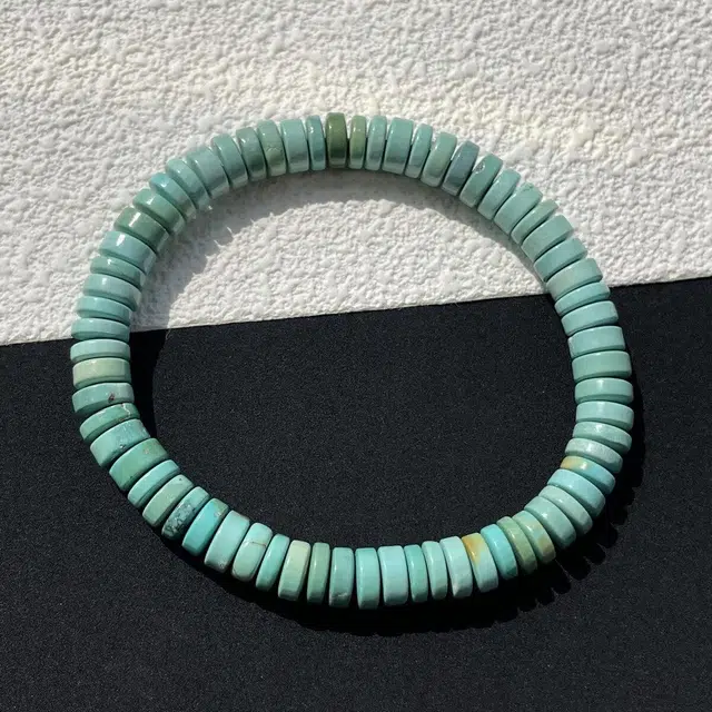 灵运宝 【师傅已加能量】转运招财湖北原矿高瓷直切瓷度玻璃瓷无油无水一物一图无油无水 绿松石 手串 男女同款情侣款 全新