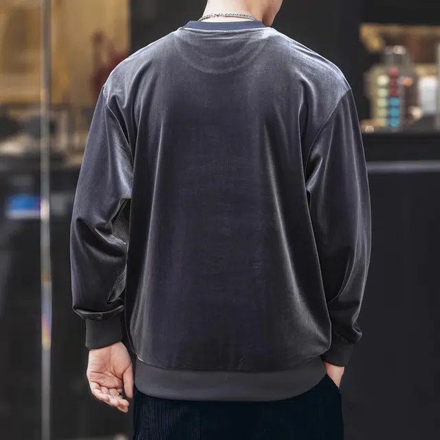 格蓝鹿 时尚休闲宽松套头圆领长袖卫衣 男款
