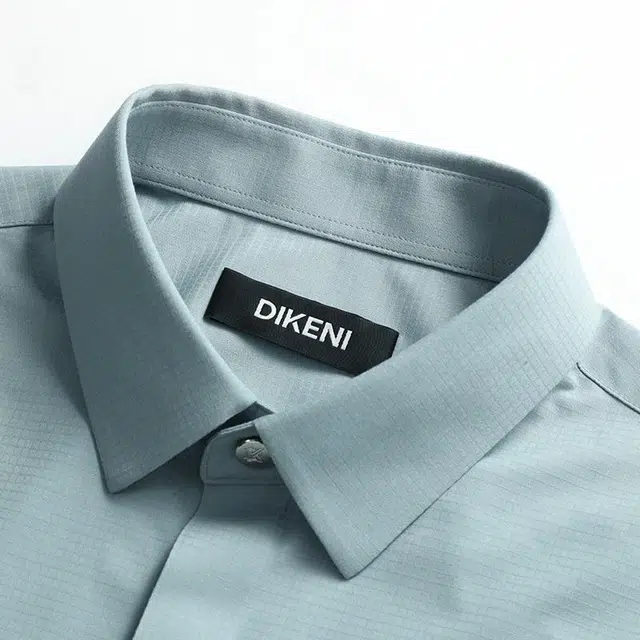 迪柯尼 纯色简约格纹尖领长袖衬衫 男款