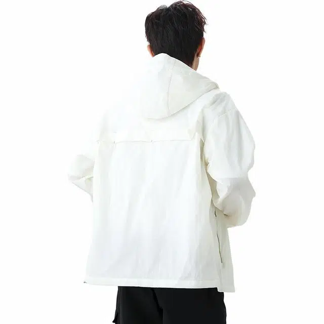 【dme】 户外运动纯色轻薄宽松休闲连帽外套防晒服 男女同款