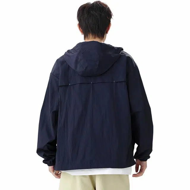 【dme】 户外运动纯色轻薄宽松休闲连帽外套防晒服 男女同款