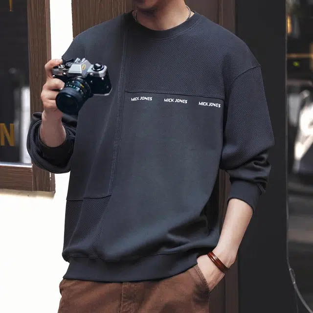 格蓝鹿 宽松圆领长袖卫衣 男款