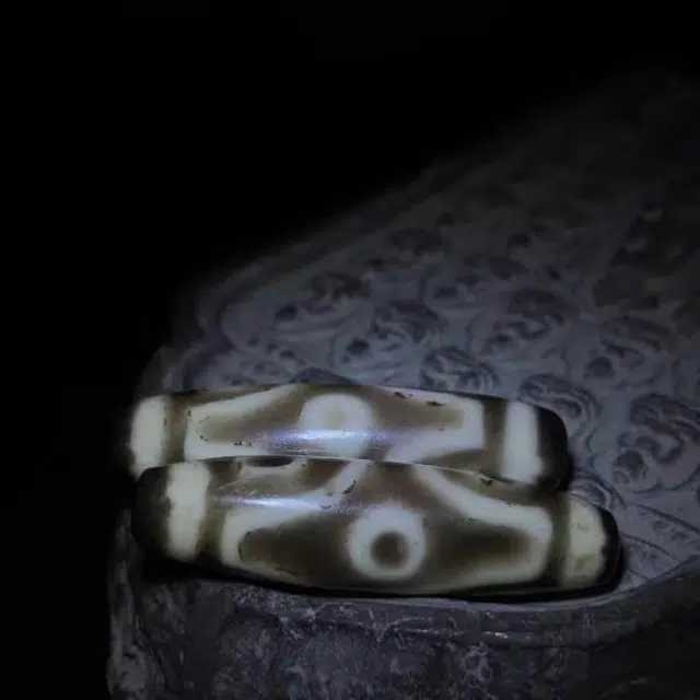 灵运宝 【师傅已加能量】#转运招财西藏藏区天珠金刚六眼一对老矿风化油润包浆老料器磨损到位 小米珠 吊坠 男女同款情侣款
