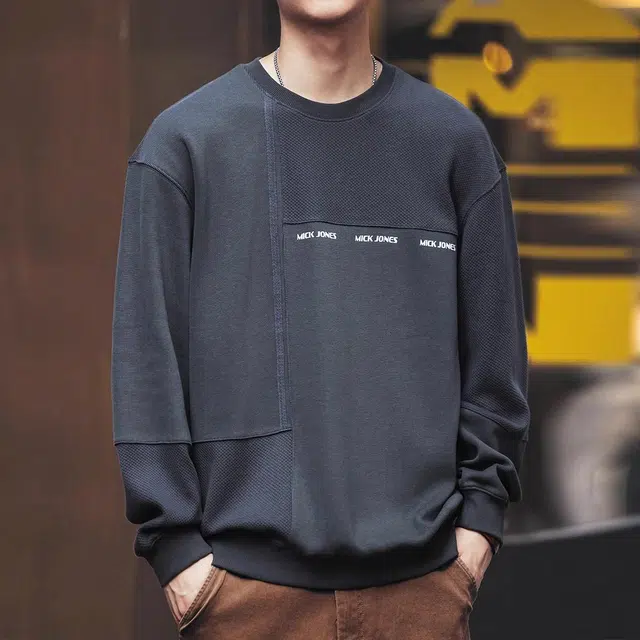 格蓝鹿 宽松圆领长袖卫衣 男款