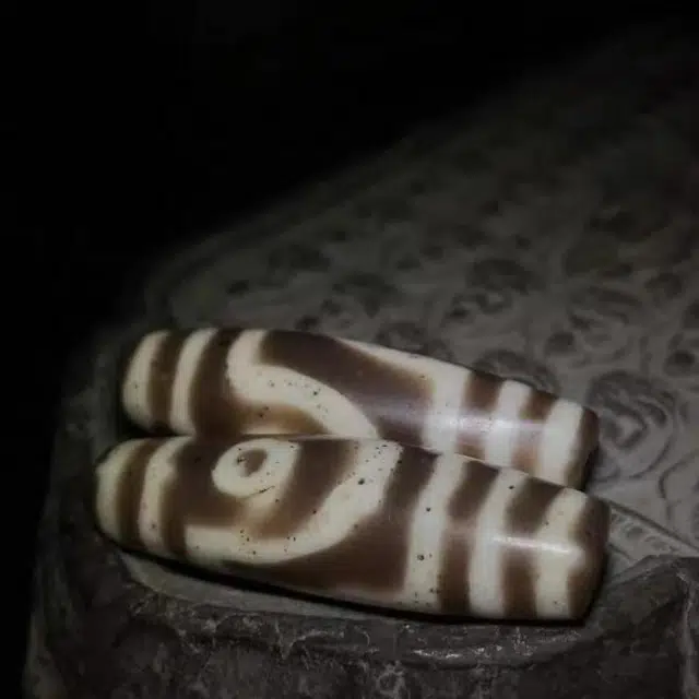 灵运宝 【师傅已加能量】#转运招财西藏藏区天珠如意两眼一对色泽老气老矿风化油润包浆老料器磨损到位 小米珠 吊坠 男女同款情侣款