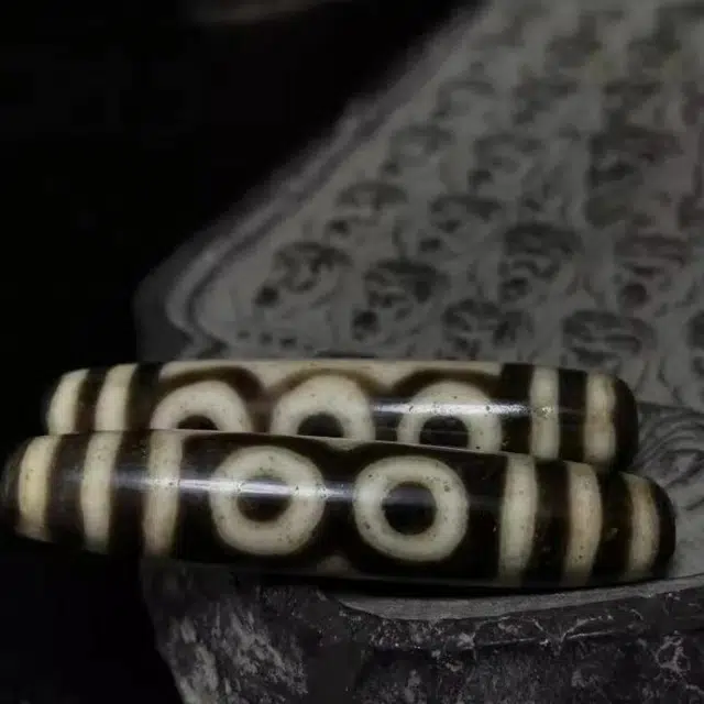 灵运宝 【师傅已加能量】#转运招财西藏藏区天珠五眼磨损到位一对老矿风化油润包浆老料器磨损到位 小米珠 吊坠 男女同款情侣款