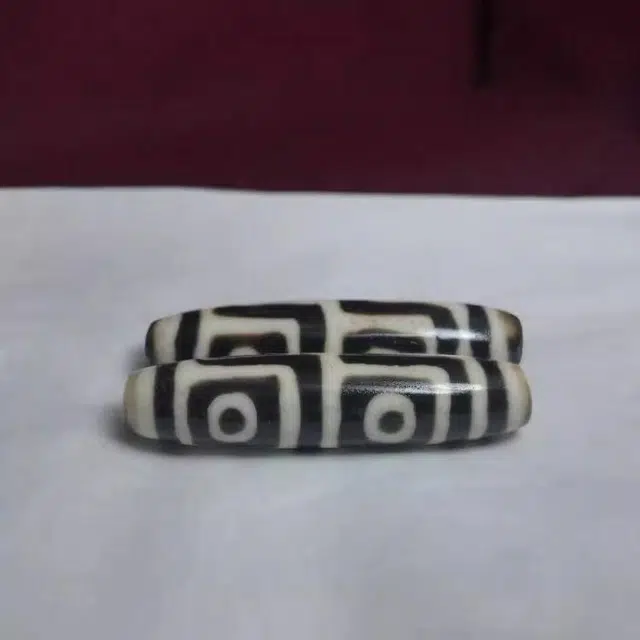 灵运宝 【师傅已加能量】#转运招财西藏藏区地门四眼天珠一对黑白分明老矿风化油润包浆老料器磨损到位 小米珠 吊坠 男女同款情侣款