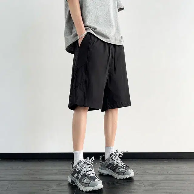 【dme】 美式时尚潮牌纯色宽松五分裤休闲短裤 男女同款