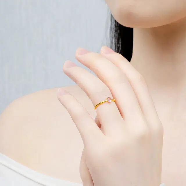 【有你竹矣】 行金银中 时尚潮流百搭轻奢高级感简约小众温婉大气 足金 按克计价 戒指 男女同款情侣款