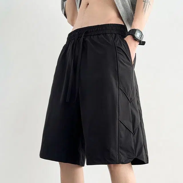 【dme】 美式时尚潮牌纯色宽松五分裤休闲短裤 男女同款