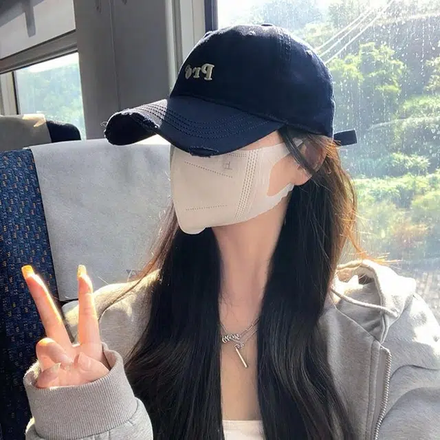 浪莎 立体字母刺绣破洞户外出行运动风百搭大头围显脸小防晒遮阳帽 棉 鸭舌帽 男女同款情侣款