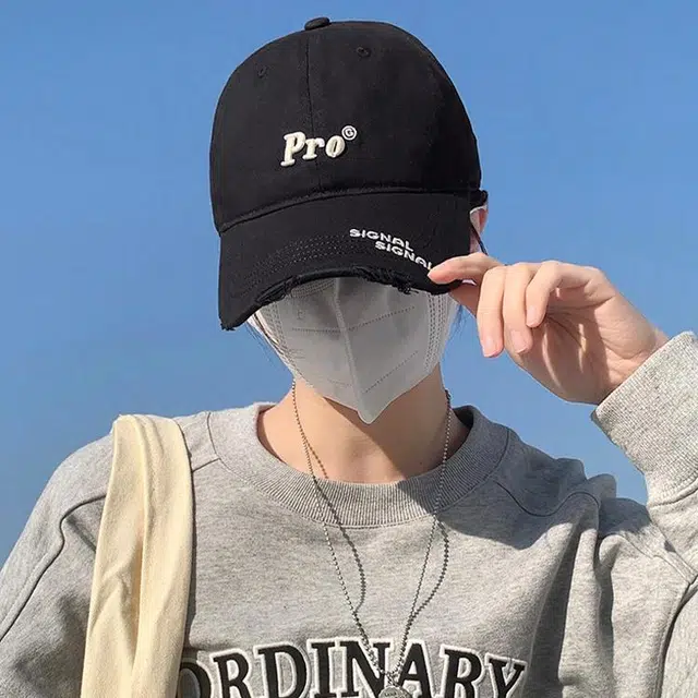 浪莎 立体字母刺绣破洞户外出行运动风百搭大头围显脸小防晒遮阳帽 棉 鸭舌帽 男女同款情侣款