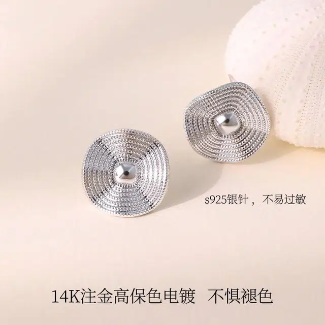 韵系 法式复古金属不规则 铜镀金 耳环 女款