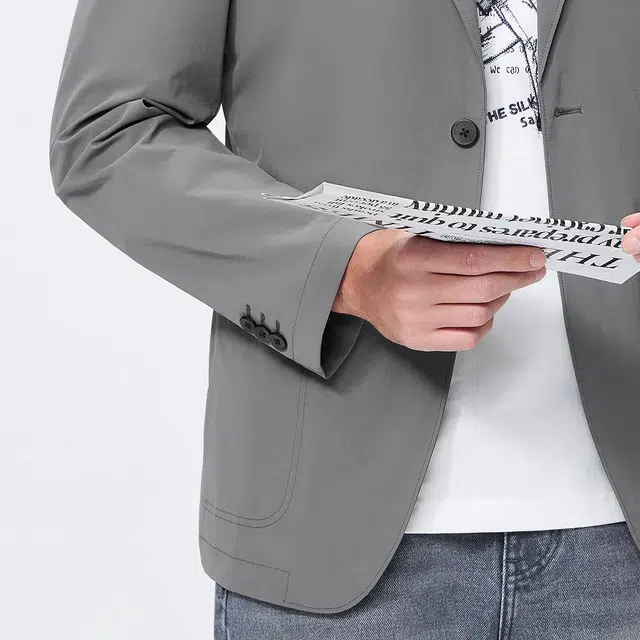 与狼共舞 都市通勤系列 纯色时尚休闲长袖防晒服 男款 中灰