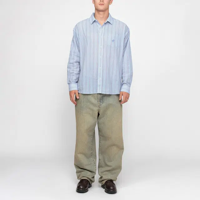 Stussy SS24 CLASSIC SHIRT STRIPED COTTON LINEN