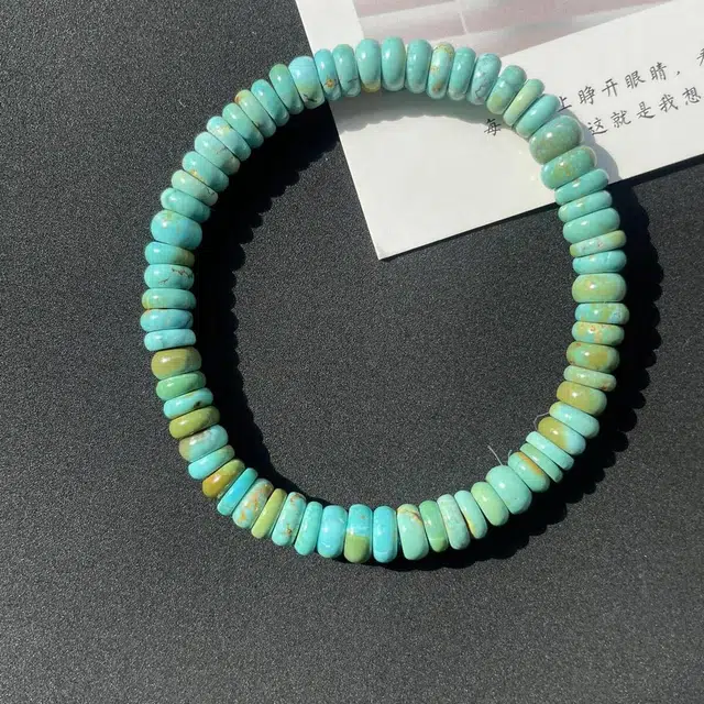 灵运宝 【师傅已加能量】#转运招财湖北原矿高瓷瓷度玻璃瓷一物一图无油无水 绿松石 手串 男女同款情侣款 全新