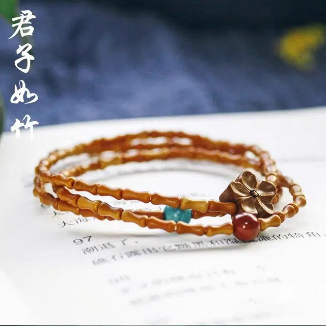 九华山 新中式国潮古风节节高升 考试考研上岸蒸蒸日上竹节#好运 橄榄核 手串 男女同款情侣款