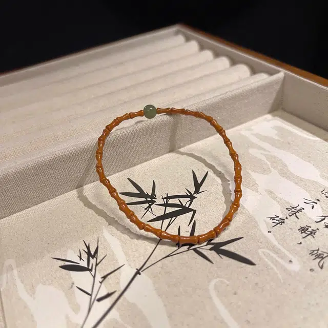 九华山 新中式国潮古风节节高升 考试考研上岸蒸蒸日上竹节#好运 橄榄核 手串 男女同款情侣款