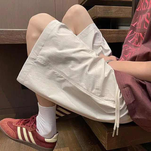 宾力克 凉感透气排汗亲肤基础款纯色简约潮流百搭中性风运动跑步篮球四分直筒过膝休闲短裤 男女同款