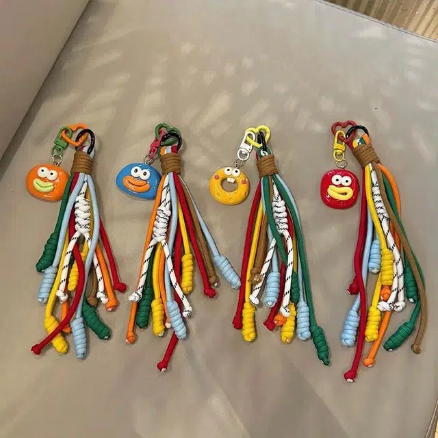 零界 多巴胺香肠嘴搞怪卡通治愈创意手机绳包包挂饰 行李箱  卡通玩偶#好运 尼龙 挂件 男女同款情侣款