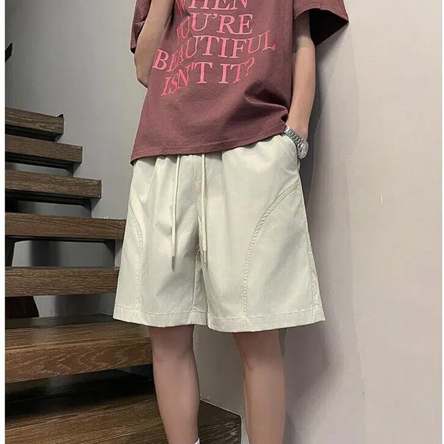 宾力克 凉感透气排汗亲肤基础款纯色简约潮流百搭中性风运动跑步篮球四分直筒过膝休闲短裤 男女同款