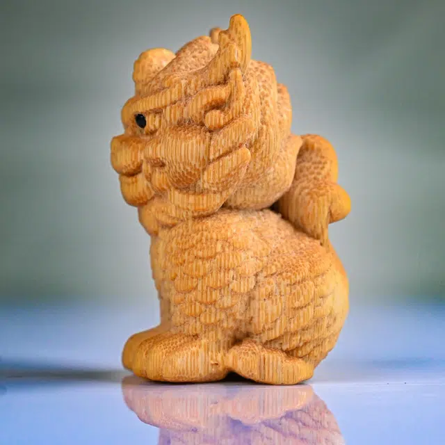 仙友 新中式国潮文玩精工雕刻貔貅 诸事顺利平安顺遂好运莲莲盘玩招财 竹木 手把件 男女同款情侣款