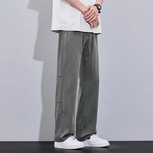 协协乐 薄款宽松直筒舒适休闲百搭时尚轻松简约牛仔裤 男款