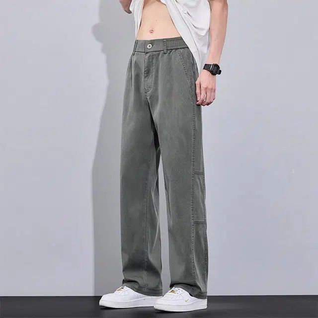 协协乐 薄款宽松直筒舒适休闲百搭时尚轻松简约牛仔裤 男款